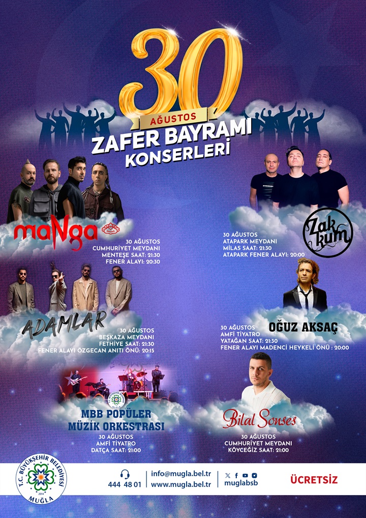 30 Austos Zafer Bayramları Konserleri Etkinliğine Davetlisiniz