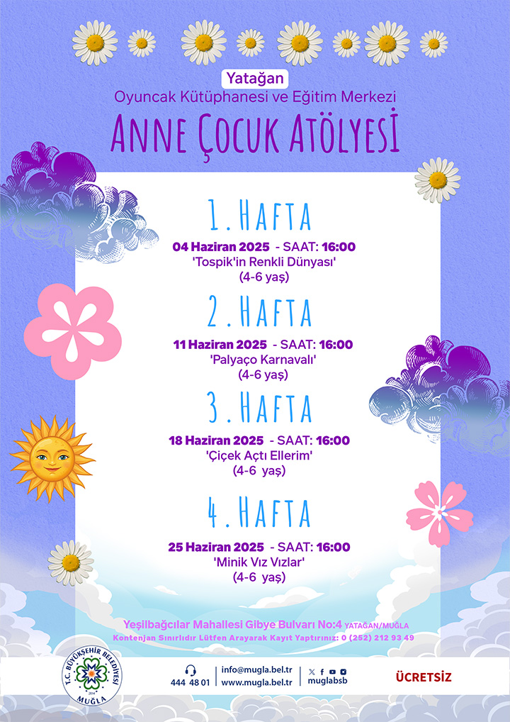 Anne-Çocuk Atölyesi 4-6 Yaş Arası Etkinliğine Davetlisiniz