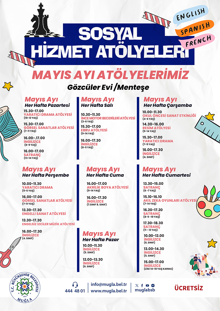 Sosyal Hizmet Atölyeleri / Mayıs Ayı Etkinliğine Davetlisiniz