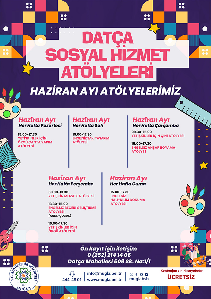 Datça Sosyal Hizmet Atölyeleri Haziran Etkinliğine Davetlisiniz