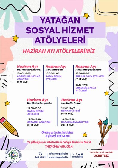 Yataan Sosyal Hizmet Atölyeleri/ Haziran Ayı  Etkinliğine Davetlisiniz
