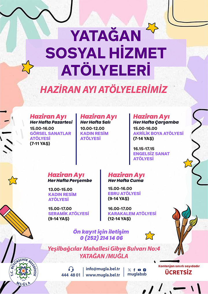 Yataan Sosyal Hizmet Atölyeleri/ Haziran Ayı Etkinliğine Davetlisiniz