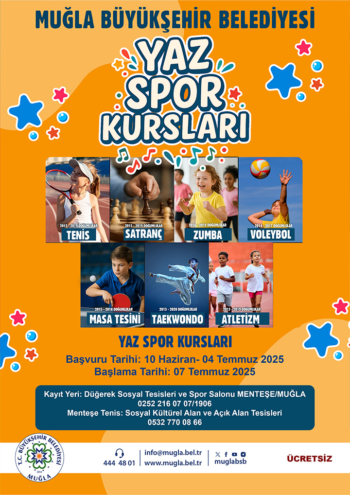 Yaz Spor Kursları Genel Etkinliğine Davetlisiniz
