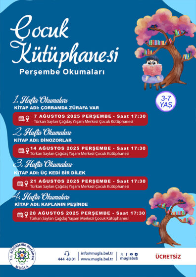 Çocuk Kütüphanesi Perşembe Okumaları 3-7 Yaş  Etkinliğine Davetlisiniz