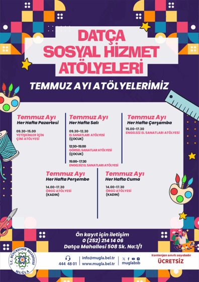Datça Sosyal Hizmet Atölyeleri Etkinliğine Davetlisiniz