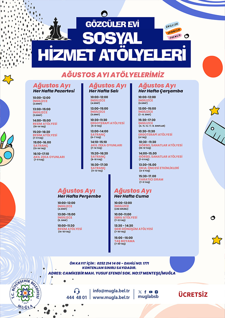 Gözcüler Evi Sosyal Hizmet Atölyeleri Etkinliğine Davetlisiniz