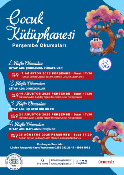 Çocuk Kütüphanesi Perşembe Okulları 3-7 Yaş Etkinliğine Davetlisiniz