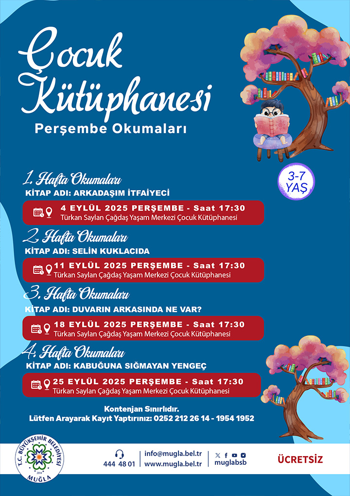 Çocuk Kütüphanesi Perşembe Okumaları Etkinliğine Davetlisiniz