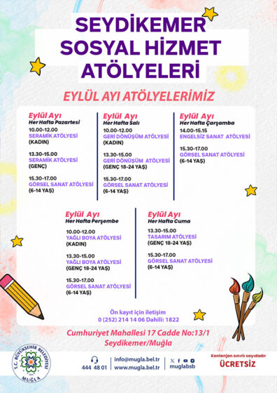 Seydikemer Sosyal Hizmet Atölyeleri Etkinliğine Davetlisiniz