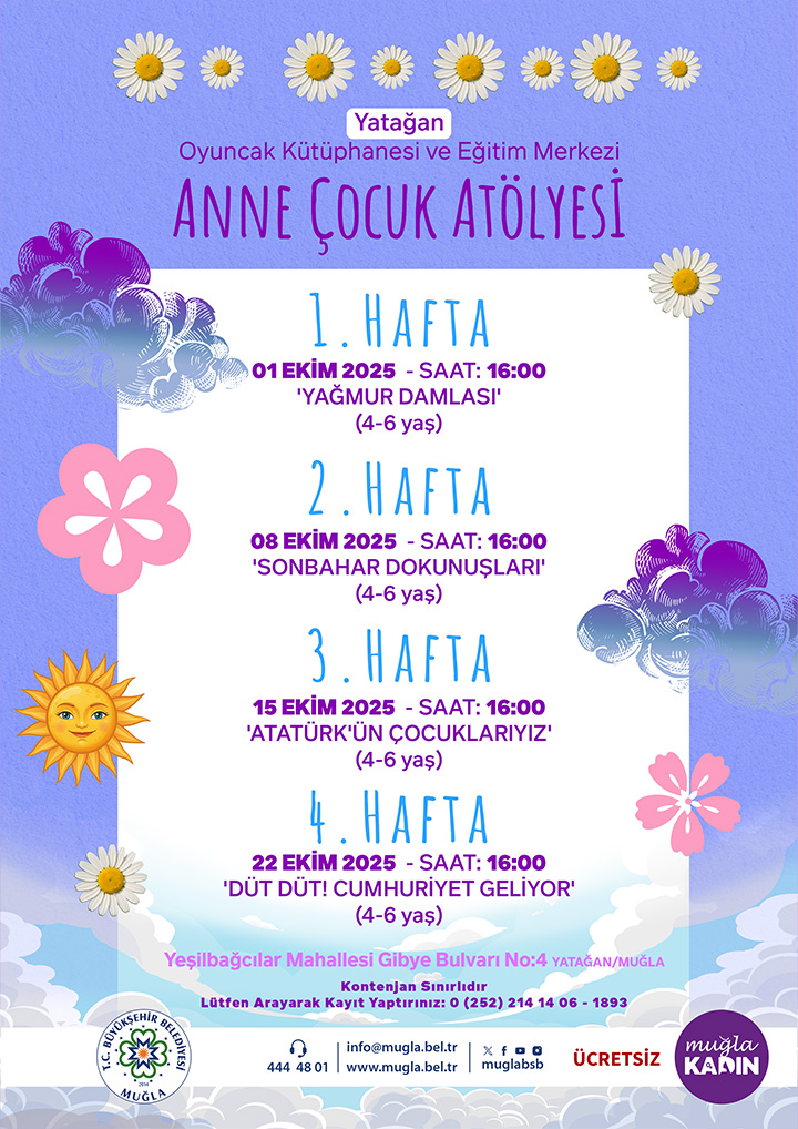 Anne Çocuk Atölyesi Yataan 4-6 Yaş Etkinliğine Davetlisiniz