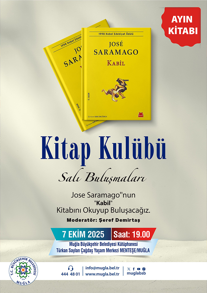Kitap Kulübü Salı Buluşmaları (Jose Saramago Kabil) Etkinliğine Davetlisiniz