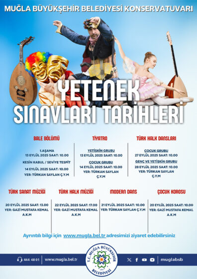 Mula Büyükşehir Belediyesi Konservatuvar Yetenek Sınav Tarihleri Etkinliğine Davetlisiniz