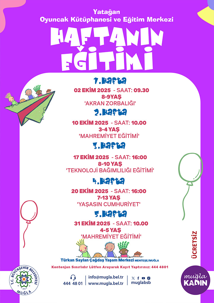 Yataan Oyuncak Kütüphanesi Haftanın Eitimi  Etkinliğine Davetlisiniz