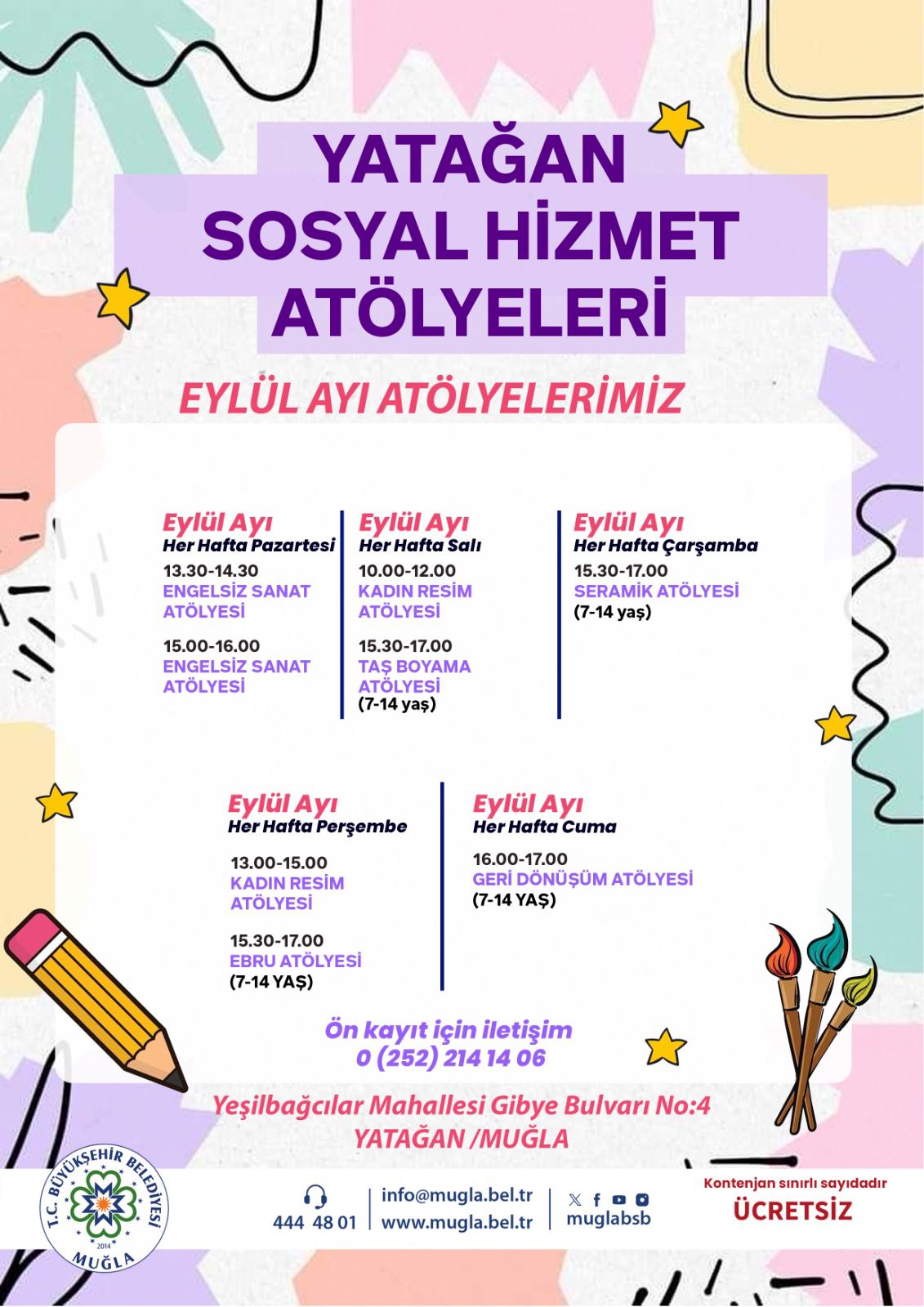 Yataan Sosyal Hizmet Atölyeleri Eylül Ayı Etkinliğine Davetlisiniz