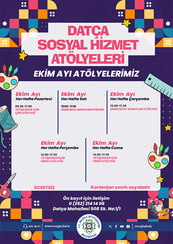 Datça Sosyal Hizmetler Atölyesi Etkinliğine Davetlisiniz