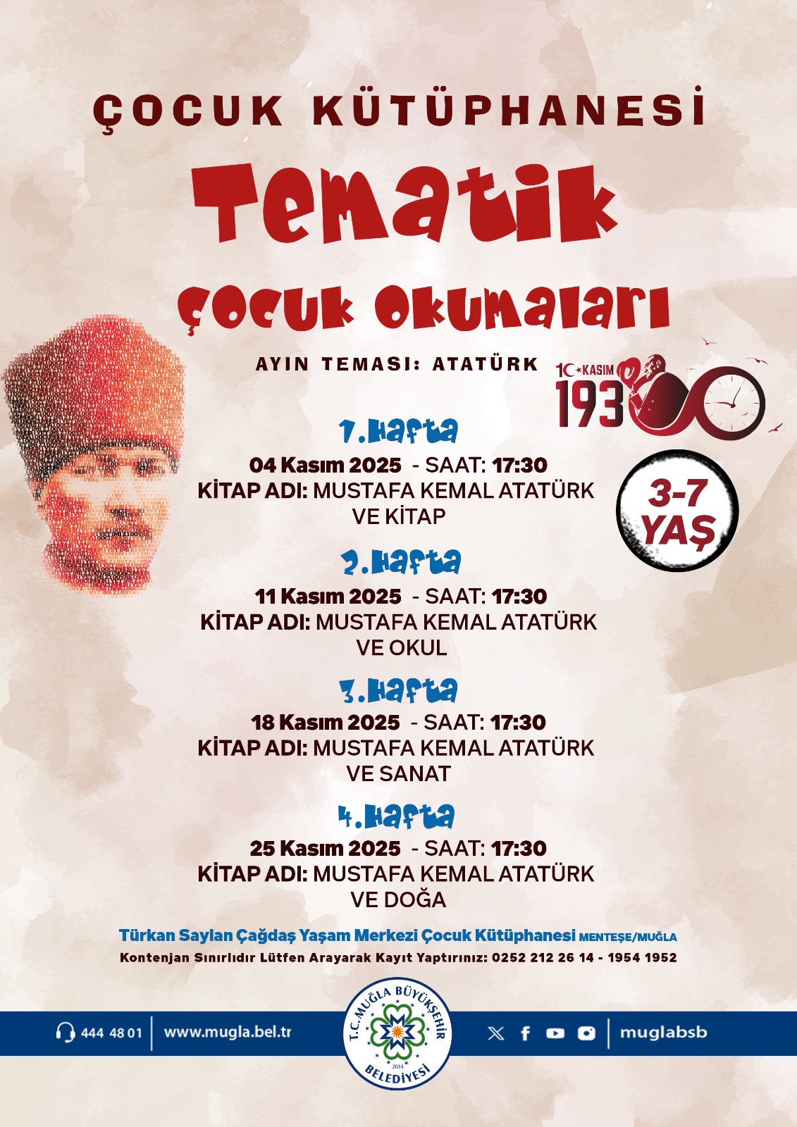 Çocuk Kütüphanesi Tematik Çocuk Okumaları Etkinliğine Davetlisiniz