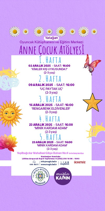 Yataan Anne-Çocuk Atölyesi 2-3 Yaş  Etkinliğine Davetlisiniz