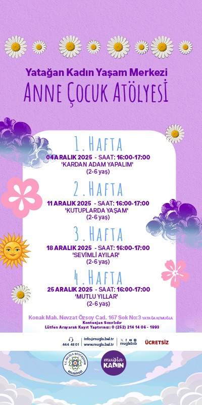 Yataan Kadın Yaşam Merkezi 2-6 Yaş  Etkinliğine Davetlisiniz