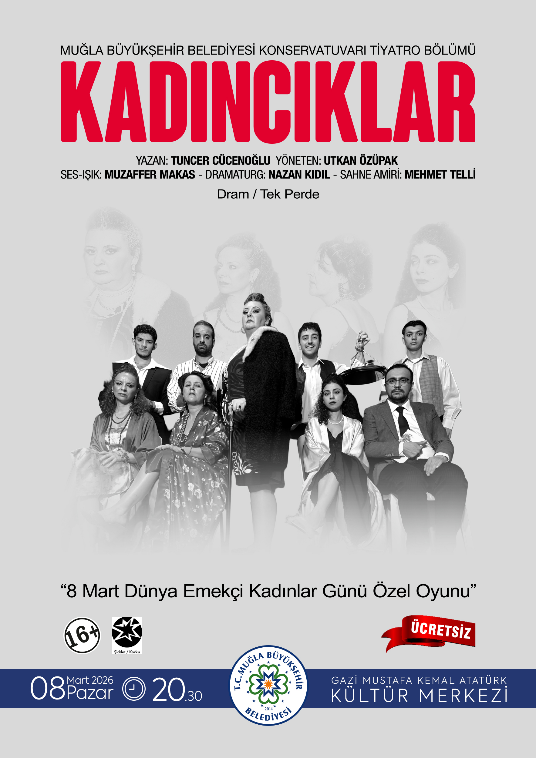8 Mart Dünya Emekçi Kadınlar Günü Özel Oyunu 'Kadıncıklar' Etkinliğine Davetlisiniz