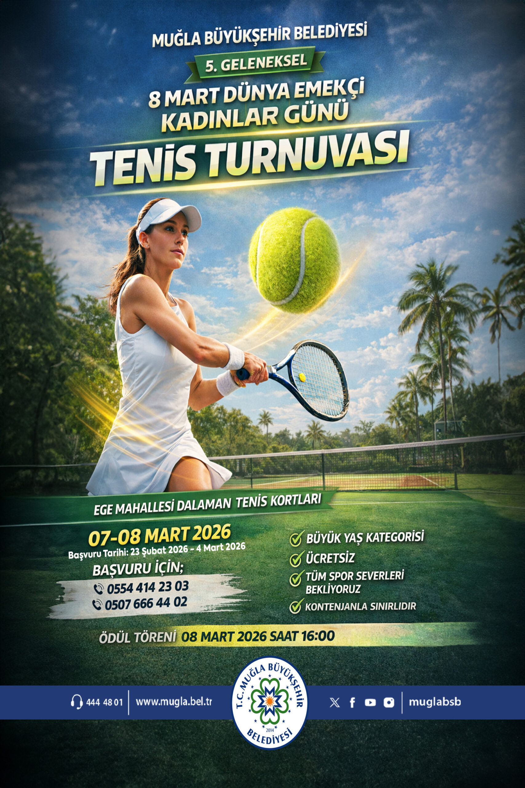 8 Mart Dünya Emekçi Kadınlar Günü Tenis Turnuvası Etkinliğine Davetlisiniz