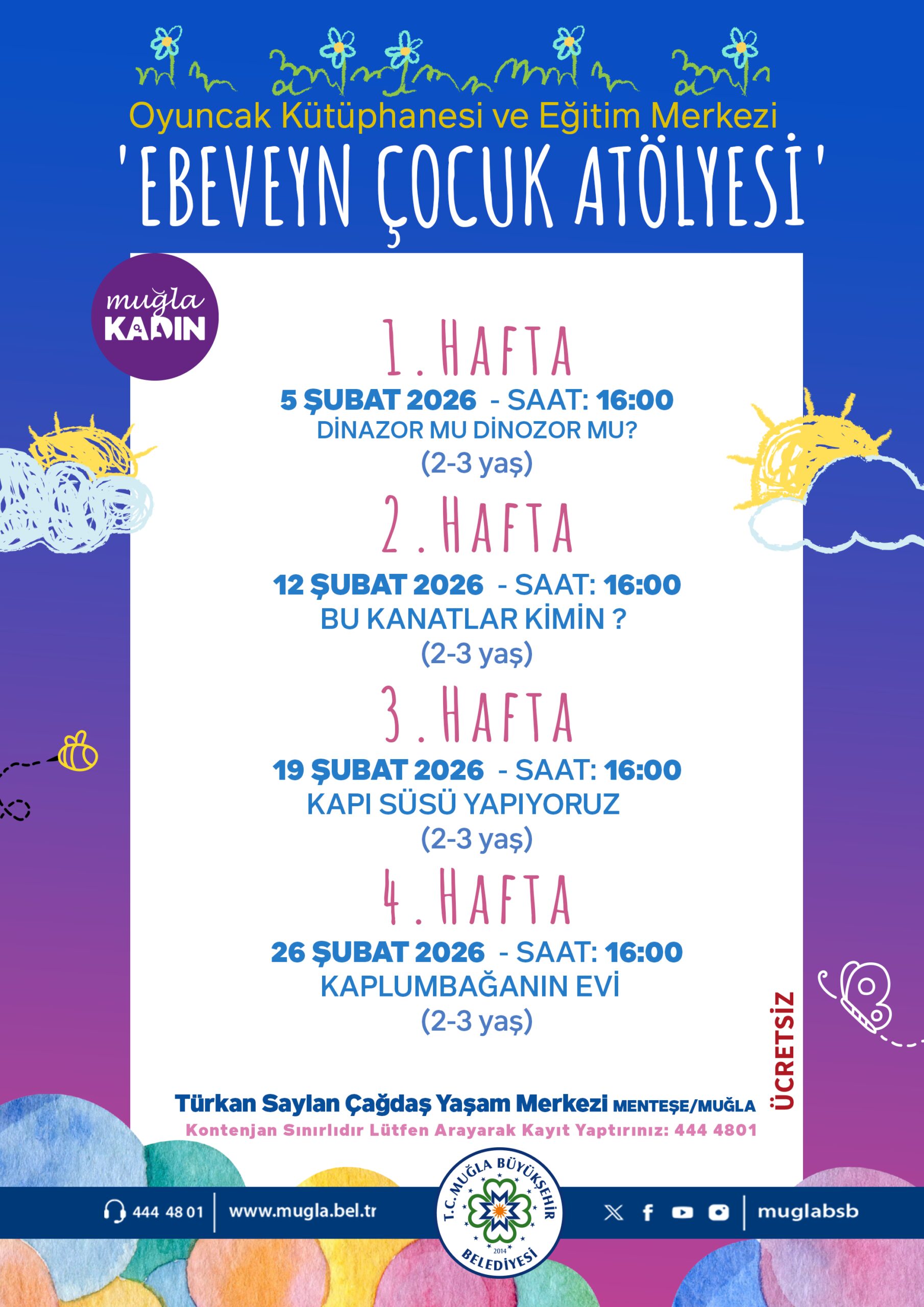 Oyuncak Kütüphanesi Ebeveyn-Çocuk Atölyesi 2-3 Yaş Etkinliğine Davetlisiniz