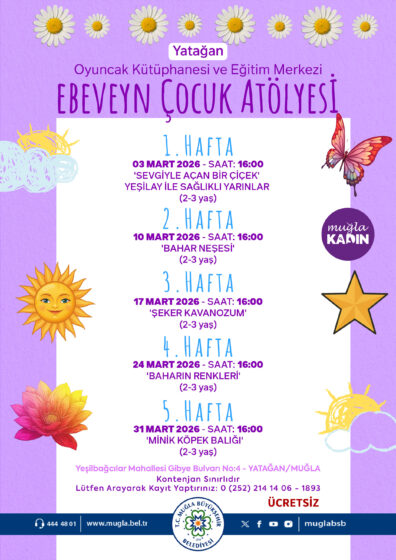 Yataan Oyunca Kütüphanesi ve Eitim Merkezi Ebeveyn Çocuk Atölyesi 2-3 Yaş Etkinliğine Davetlisiniz