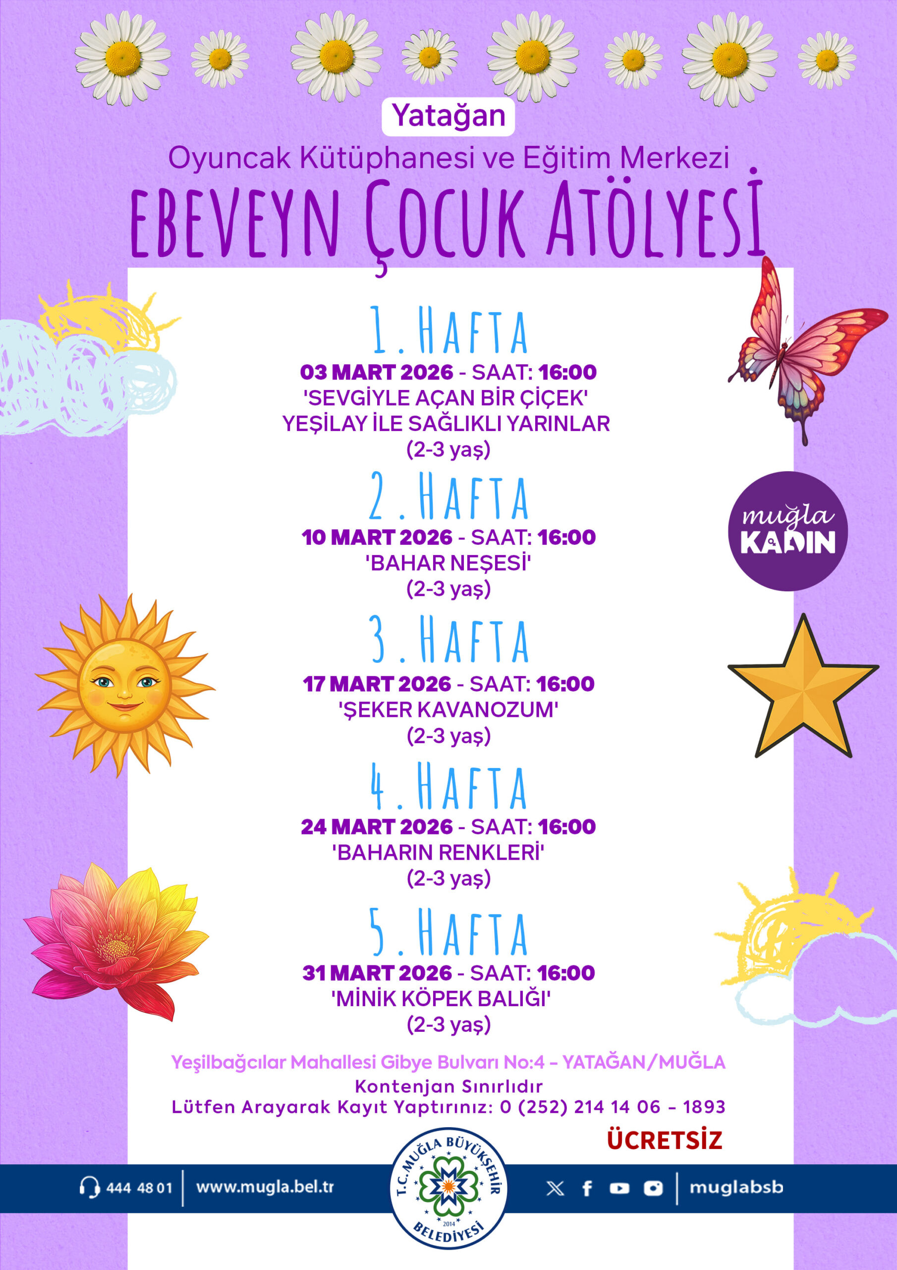 Yataan Oyunca Kütüphanesi ve Eitim Merkezi Ebeveyn Çocuk Atölyesi 2-3 Yaş Etkinliğine Davetlisiniz