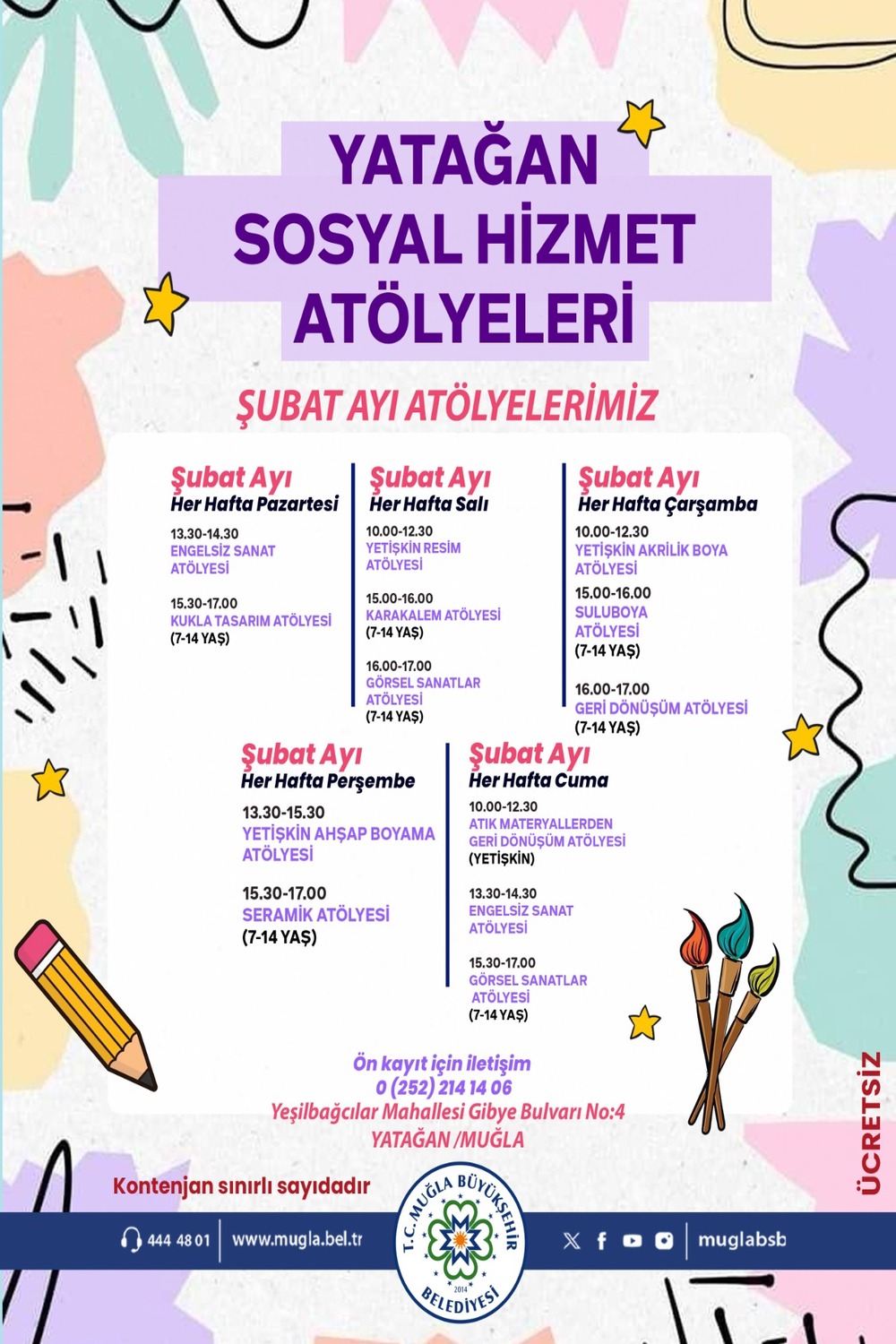 Yataan Sosyal Hizmet Atölyeleri Şubat Ayı Etkinliğine Davetlisiniz