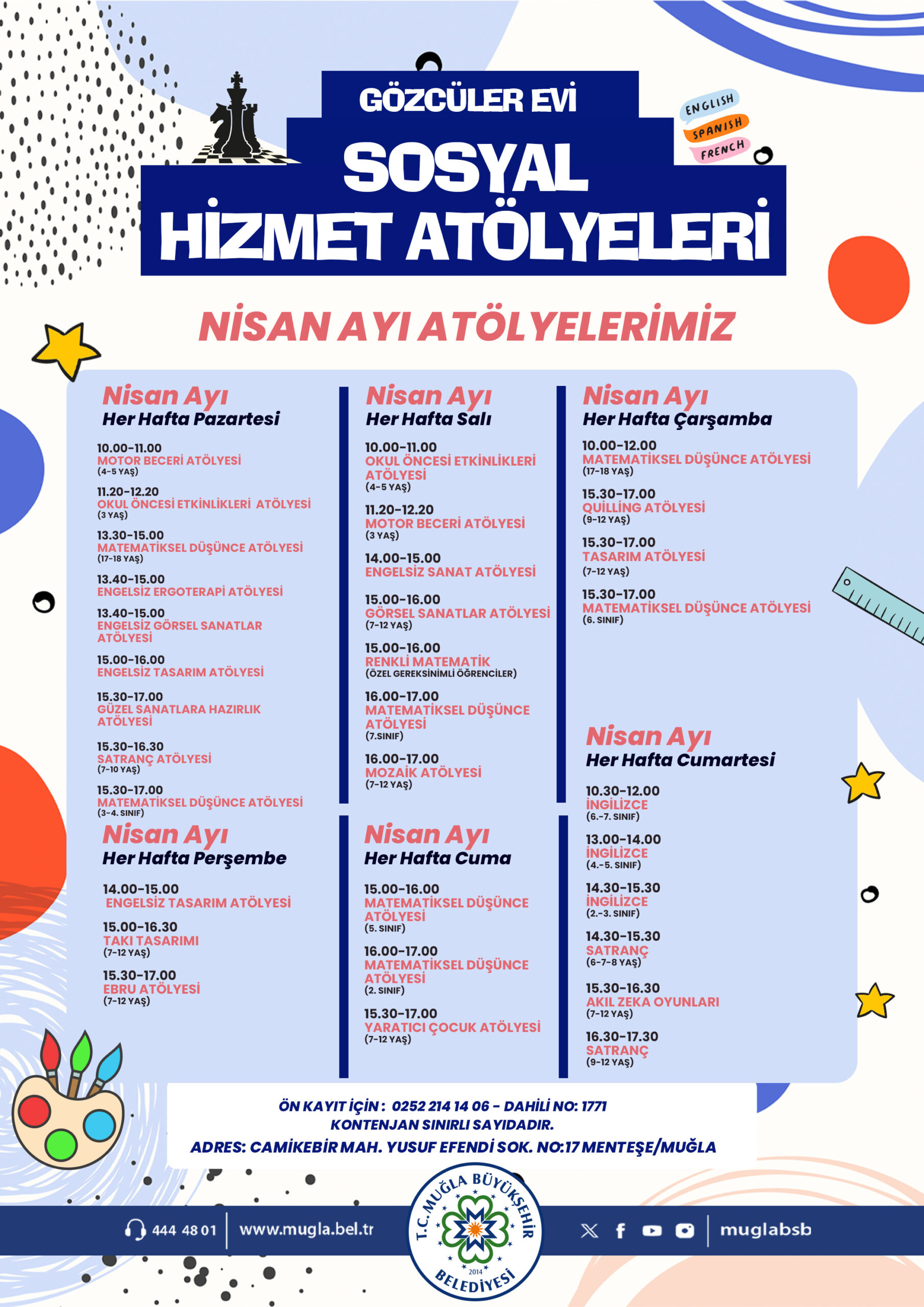 Gözcülerevi Sosyal Hizmet Atölyeleri Nisan Ayı Etkinliğine Davetlisiniz