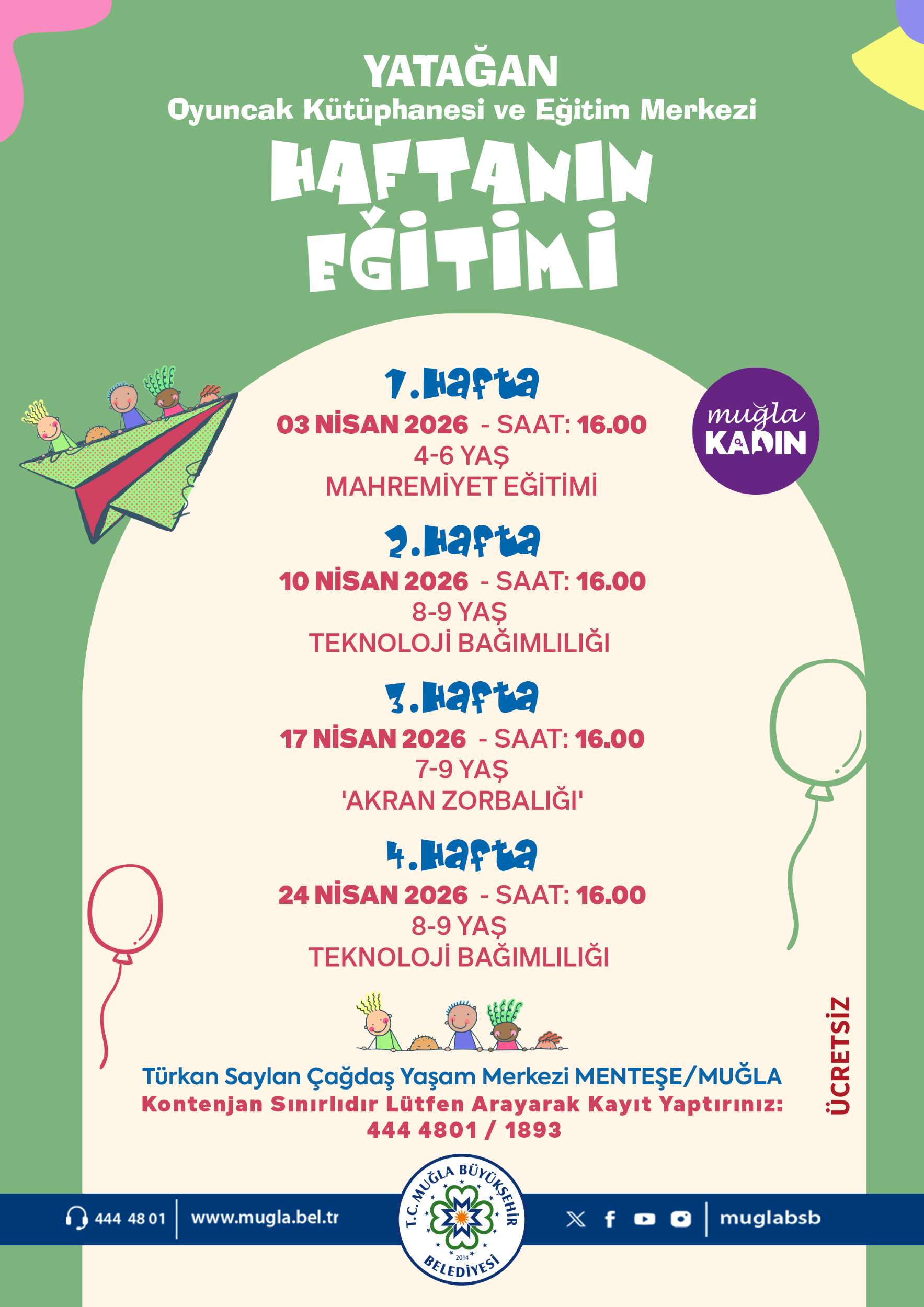 Yataan Oyunca Kütüphanesi ve Eitim Merkezi Haftanın Eitimi Etkinliğine Davetlisiniz